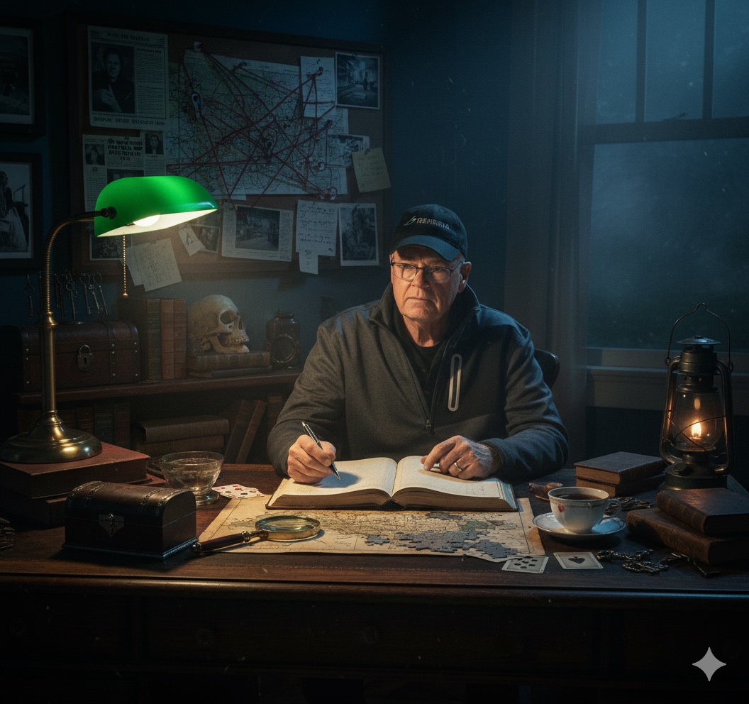 Detective writing your mystery